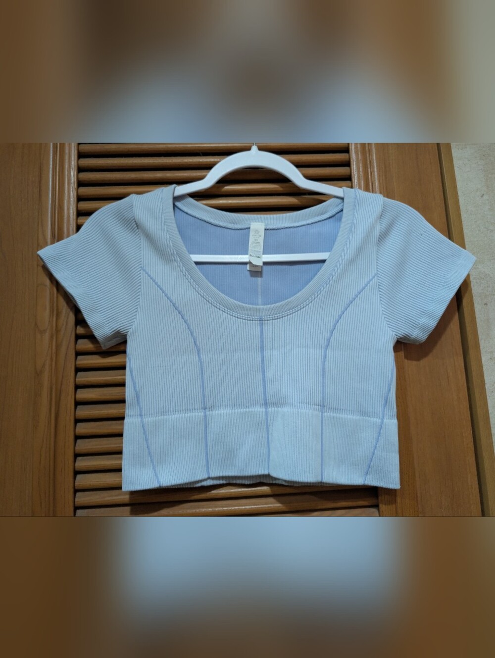 OFFLINE by Aerie Seamless Corset T Shirt- Light blue size medium